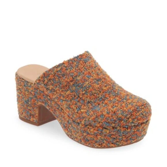 NEW CHOCOLAT BLU Gertie Heeled Mules in Rust Multi for women 825 6m3 - Picture 2 of 7